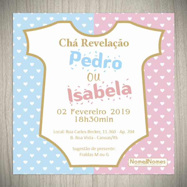 Convite cha revelacao body imprimir