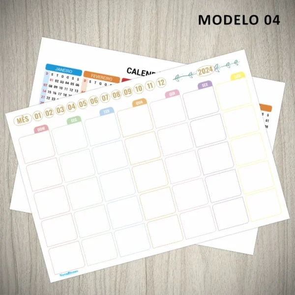 Planner semanal para imprimir 2024 modelo 4